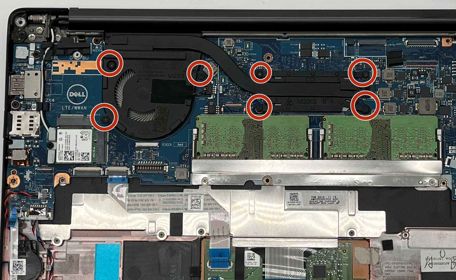 Internal Photo of Dell Latitude 7400 9410 2-in-1 CPU Fan original 09D1T8 (Latitude 7400 fan)